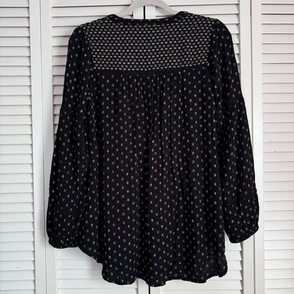 Fat Face V Neck Flowy Geo Print Black Blouse Top Size 6 - Picture 8 of 11